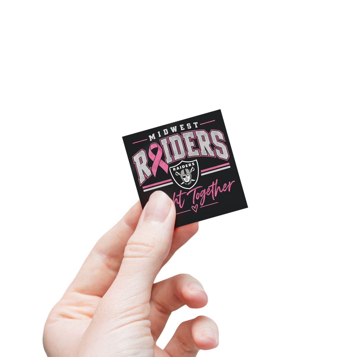 Midwest Raiders Fight Together Breast Cancer Support Stickers