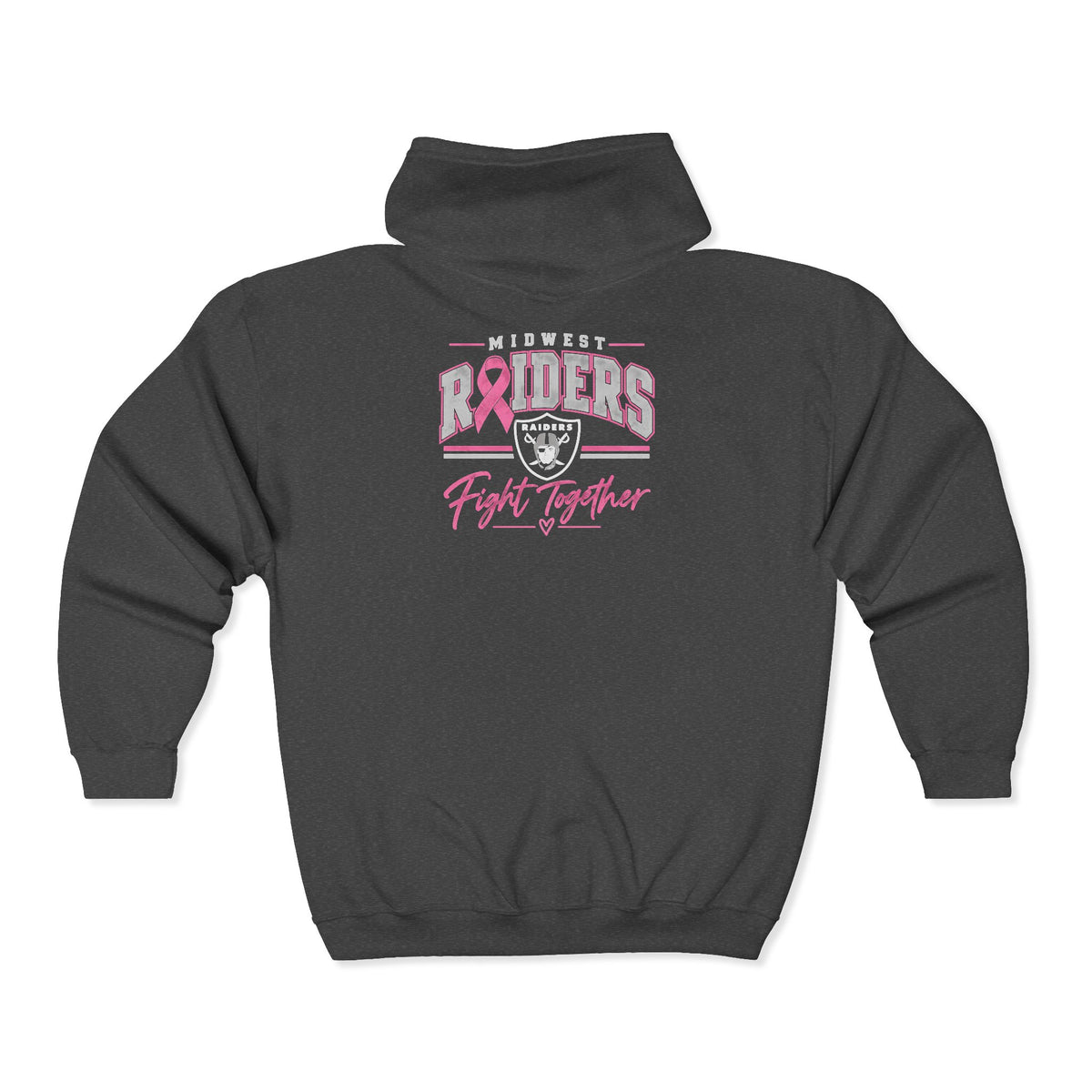 Midwest Raiders Fight Together Pink Ribbon Breast Cancer Support Hoodie
