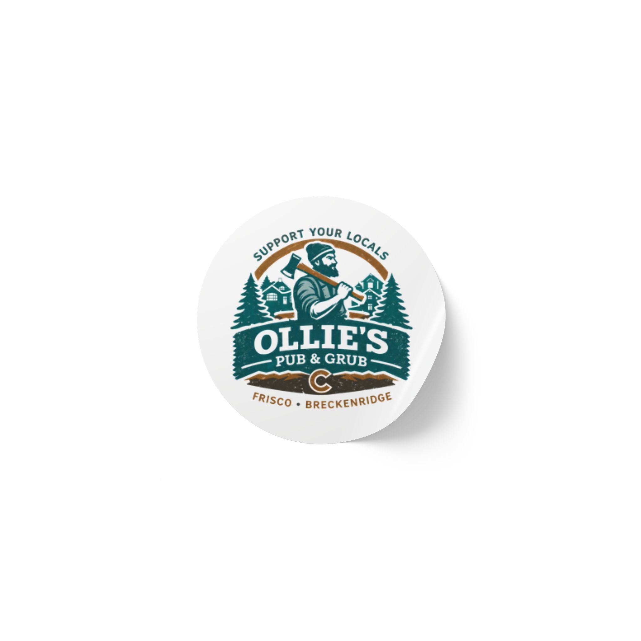 Round Logo Sticker Roll – Custom Ollie's Pub & Grub Labels (Support Your Locals)