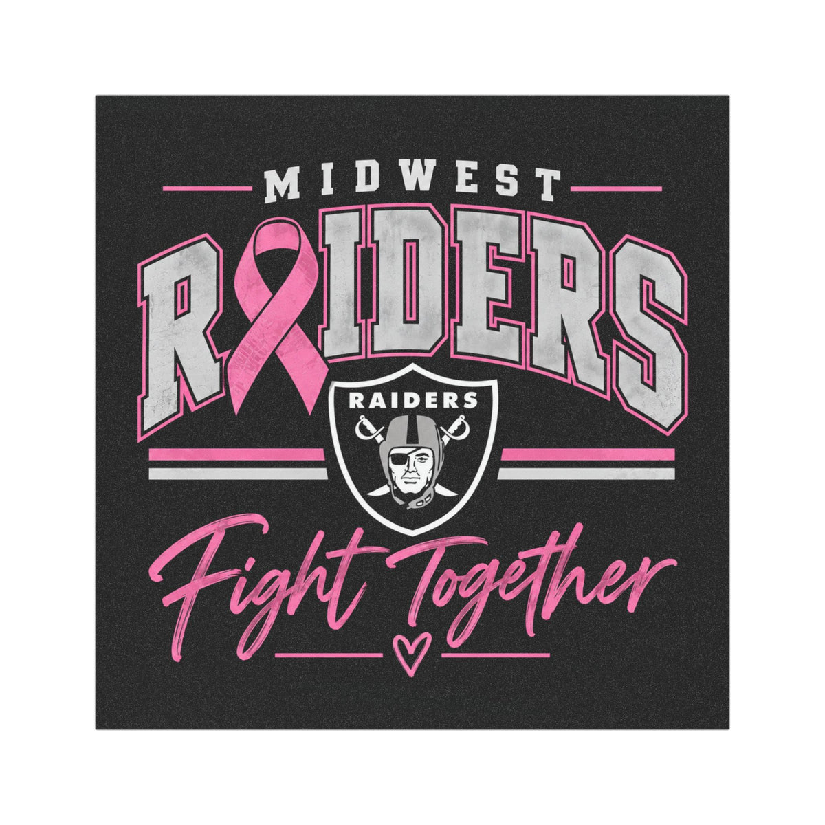 Car Magnet — Midwest Raiders Fight Together Pink Ribbon Breast Cancer Support