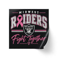 Midwest Raiders Fight Together Breast Cancer Support Stickers