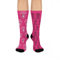 Pink Awareness Ribbon Crew Socks — Cushioned Breast Cancer Support Socks