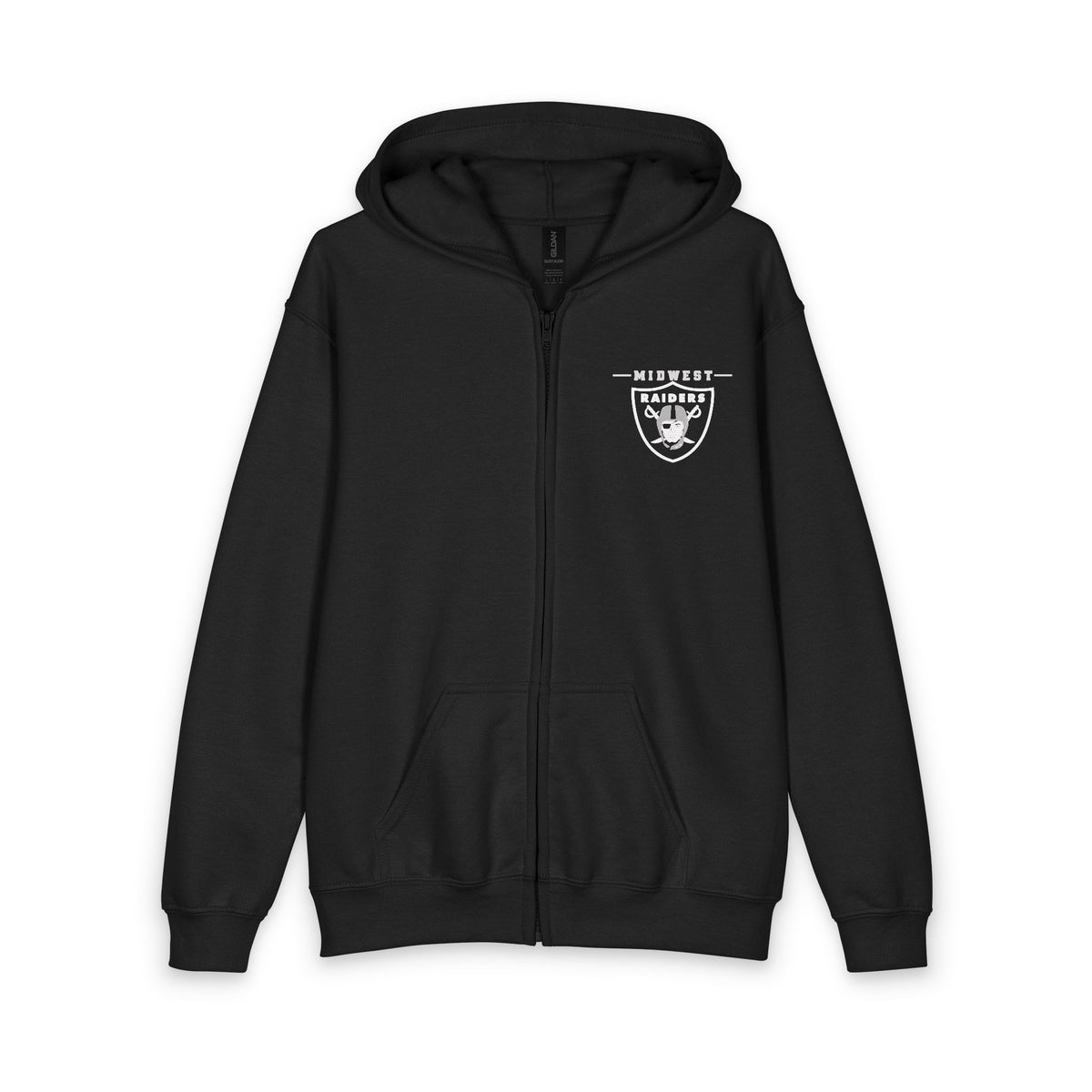 Midwest Raiders Fight Together Breast Cancer Support Youth Double-Sided Zip Hoodie