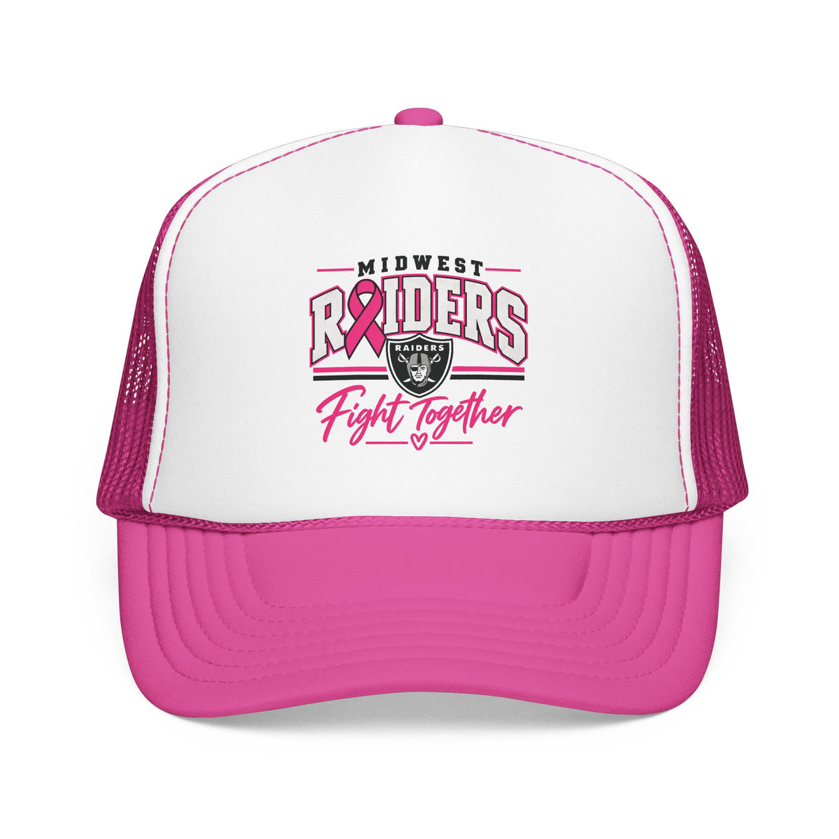 Midwest Raiders Fight Together Breast Cancer Support Foam Cap